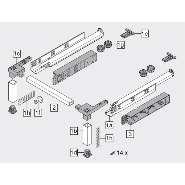 SPACE STEP Set, Kunststoff / Stahl, NL=460 mm